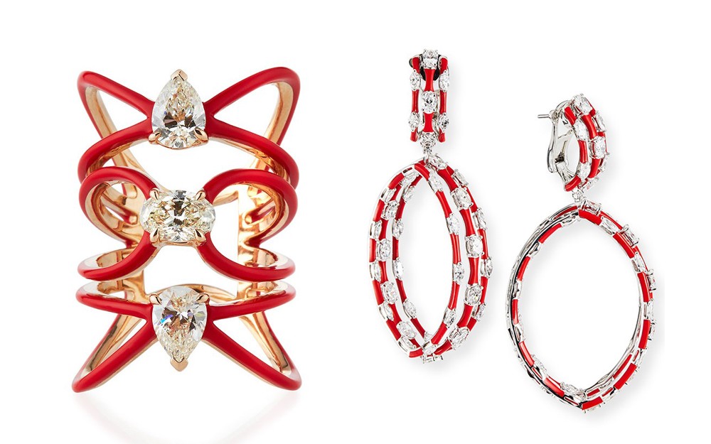『珠宝』Etho Maria 推出 Diamonds in Red 新作：玫瑰切割钻石与红色陶瓷