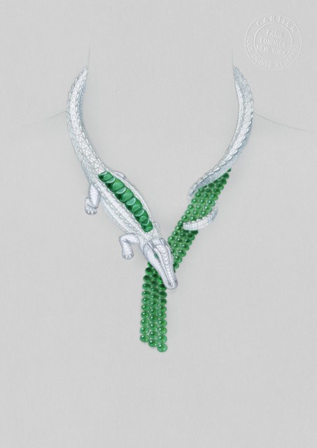 『珠宝』Cartier 推出哥伦比亚祖母绿珠宝系列：致敬 Maria Felix 鳄鱼项链
