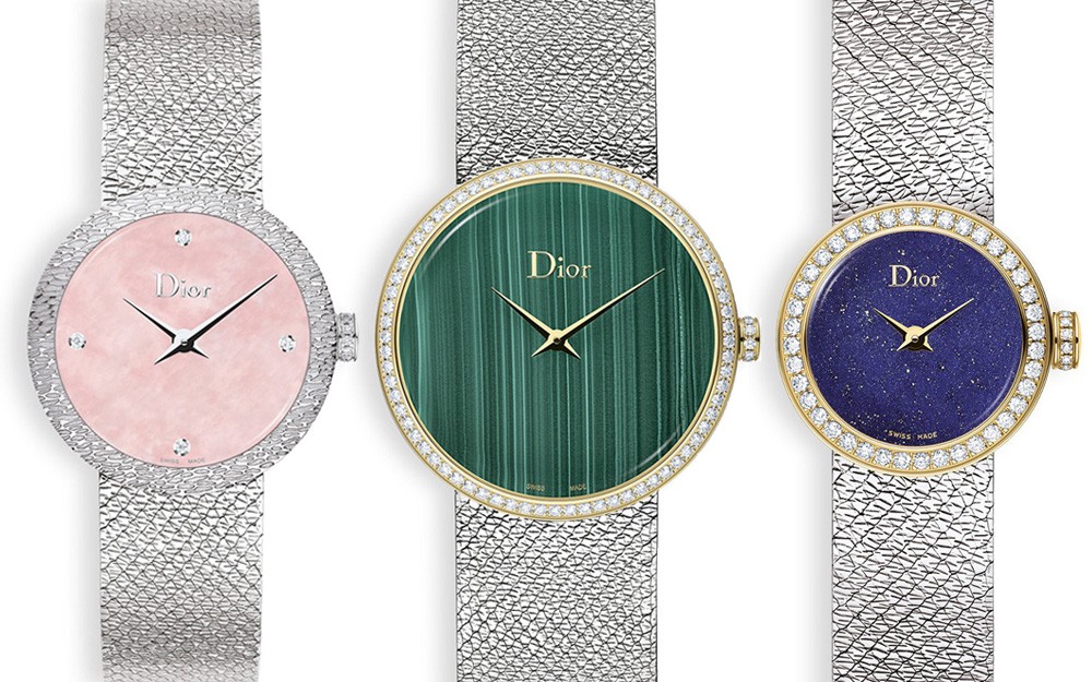 『新表』Dior 推出 La D de Dior Satine 珠宝腕表新作：孔雀石表盘