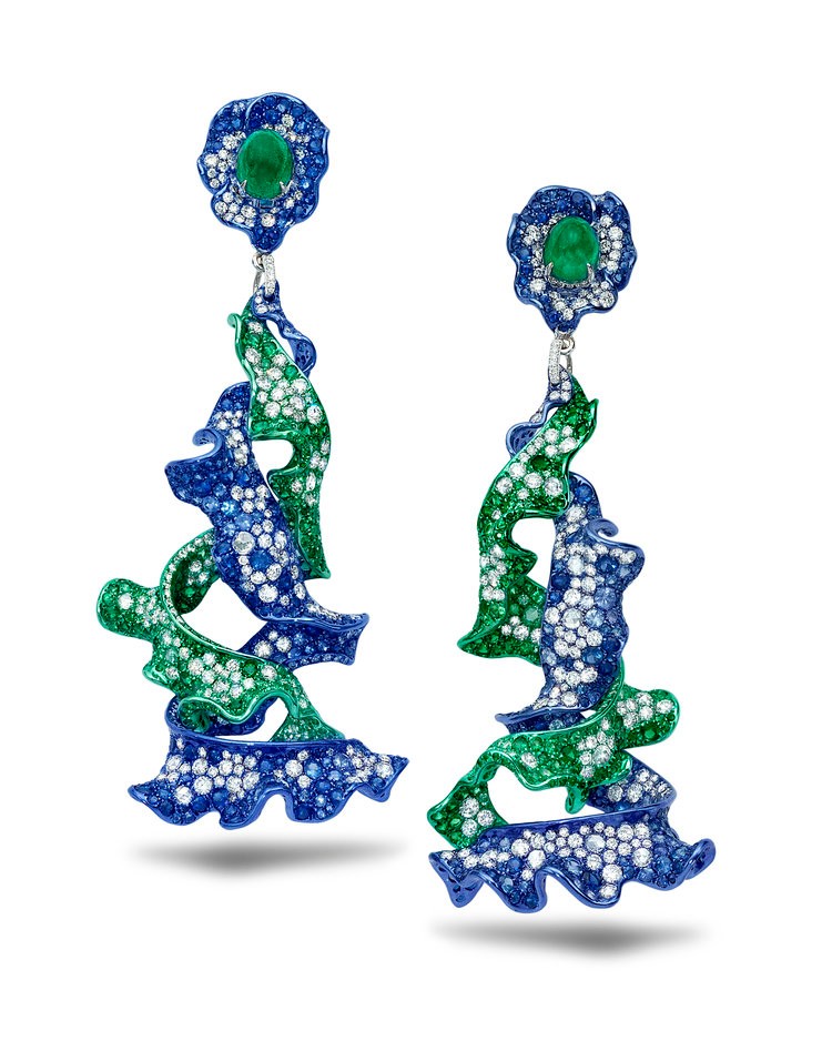 『珠宝』Neha Dani 推出自然主题珠宝：彩色镀铑与雕塑风格