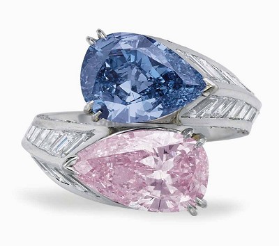 『拍卖』Christie's 纽约珠宝春拍：8.42克拉粉钻，双石蓝钻戒指，JAR 印度建筑灵感项链